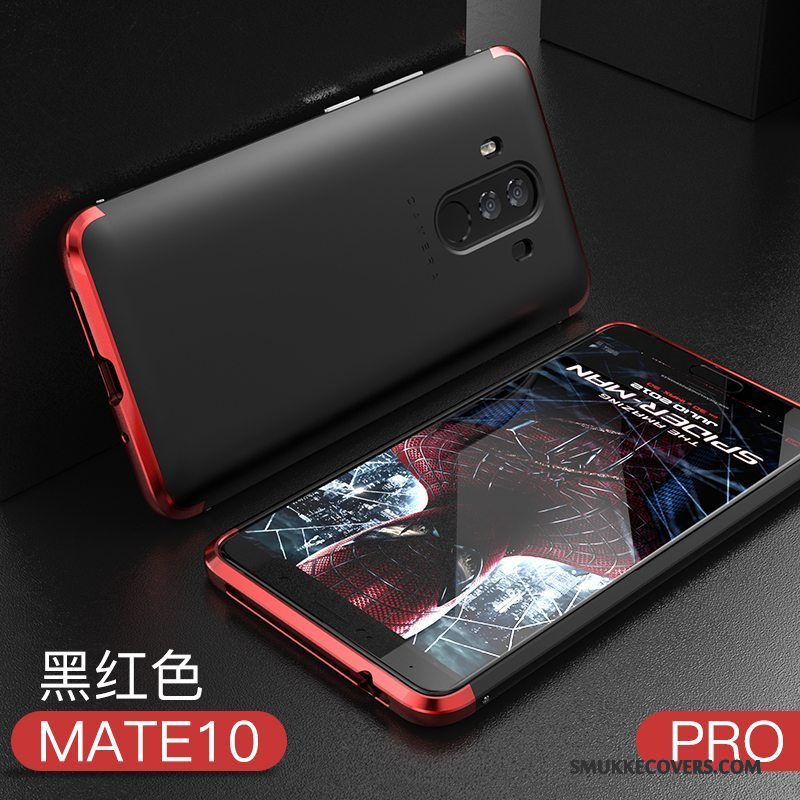 Etui Huawei Mate 10 Pro Tasker Nubuck Anti-fald, Cover Huawei Mate 10 Pro Metal Telefonrød