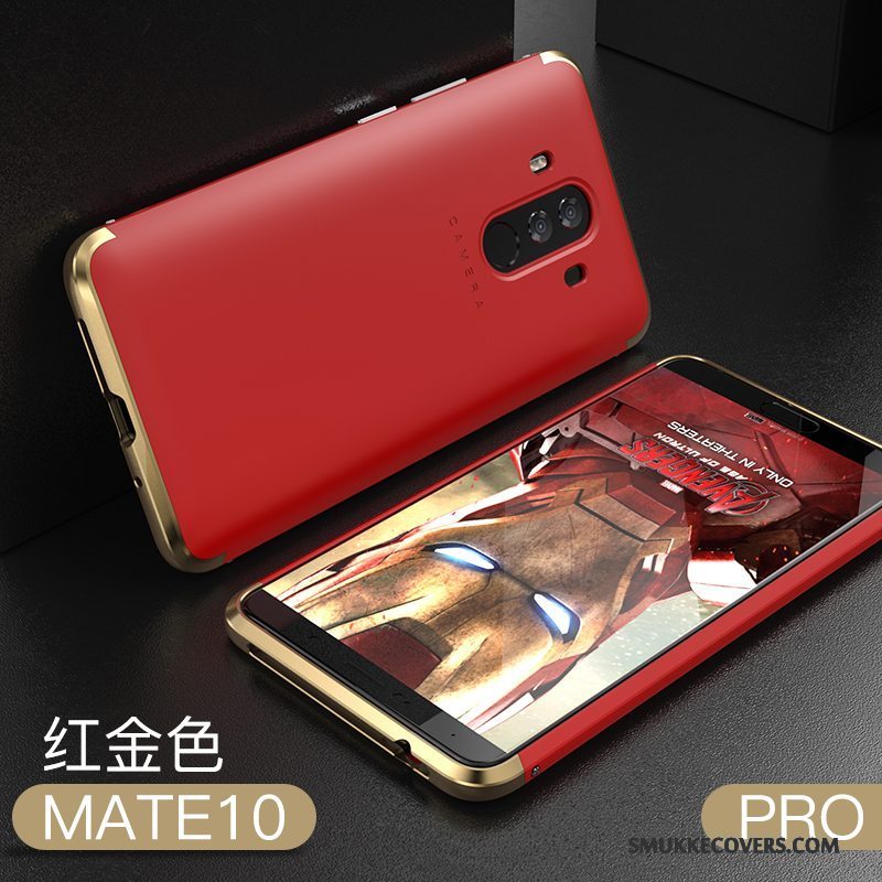 Etui Huawei Mate 10 Pro Tasker Nubuck Anti-fald, Cover Huawei Mate 10 Pro Metal Telefonrød