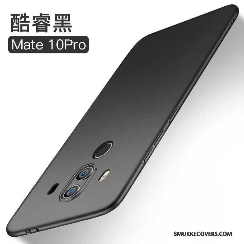 Etui Huawei Mate 10 Pro Tasker Nubuck Sort, Cover Huawei Mate 10 Pro Beskyttelse Anti-fald Hård