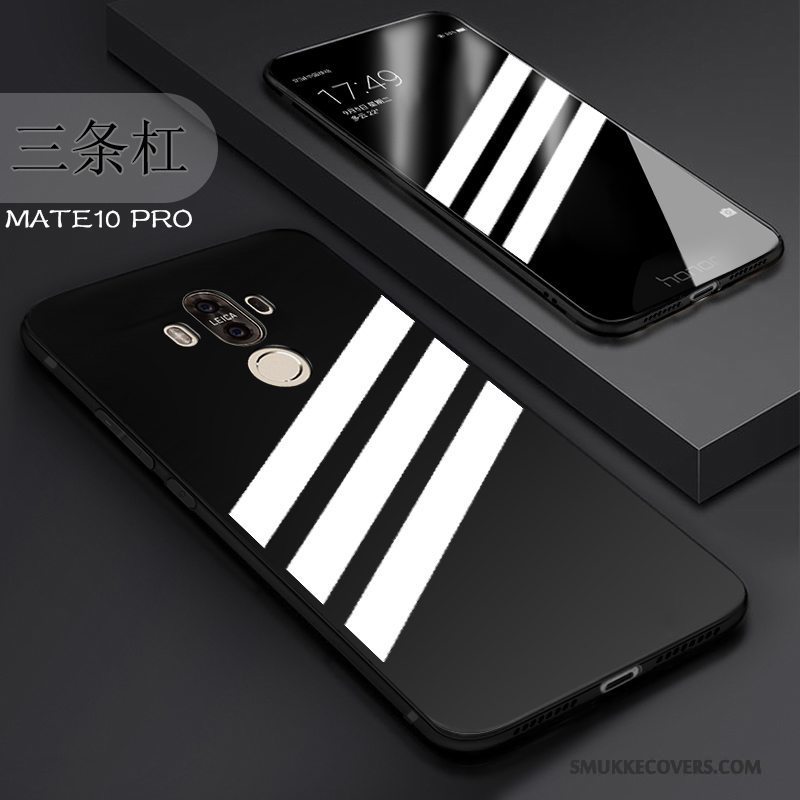 Etui Huawei Mate 10 Pro Tasker Nubuck Sort, Cover Huawei Mate 10 Pro Silikone Anti-fald Telefon