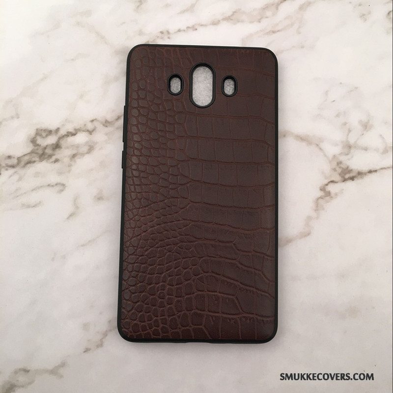 Etui Huawei Mate 10 Pro Tasker Telefonsort, Cover Huawei Mate 10 Pro Læder Business Krokodille Mønster