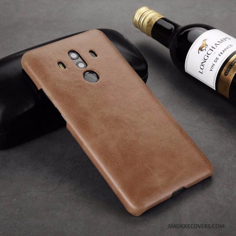 Etui Huawei Mate 10 Pro Vintage Nubuck Sort, Cover Huawei Mate 10 Pro Læder Cow Telefon