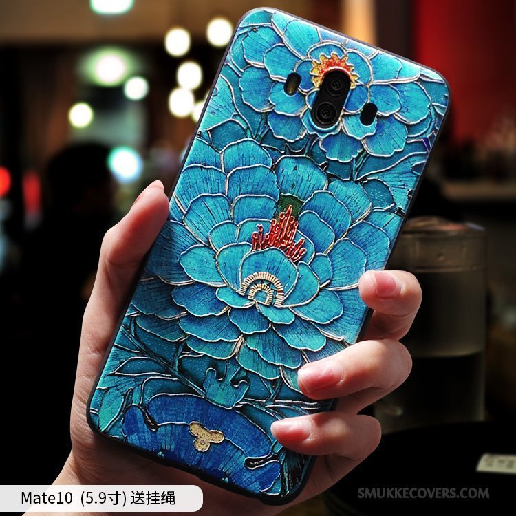 Etui Huawei Mate 10 Silikone Anti-fald Lyserød, Cover Huawei Mate 10 Blød Kinesisk Stil Af Personlighed