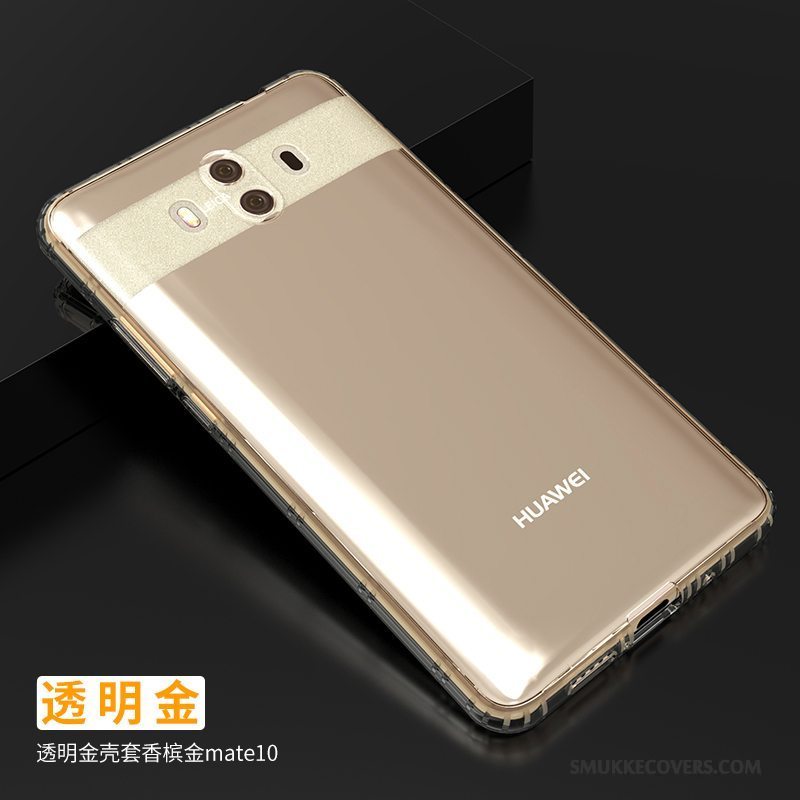 Etui Huawei Mate 10 Silikone Gennemsigtig Sort, Cover Huawei Mate 10 Tasker Telefonanti-fald