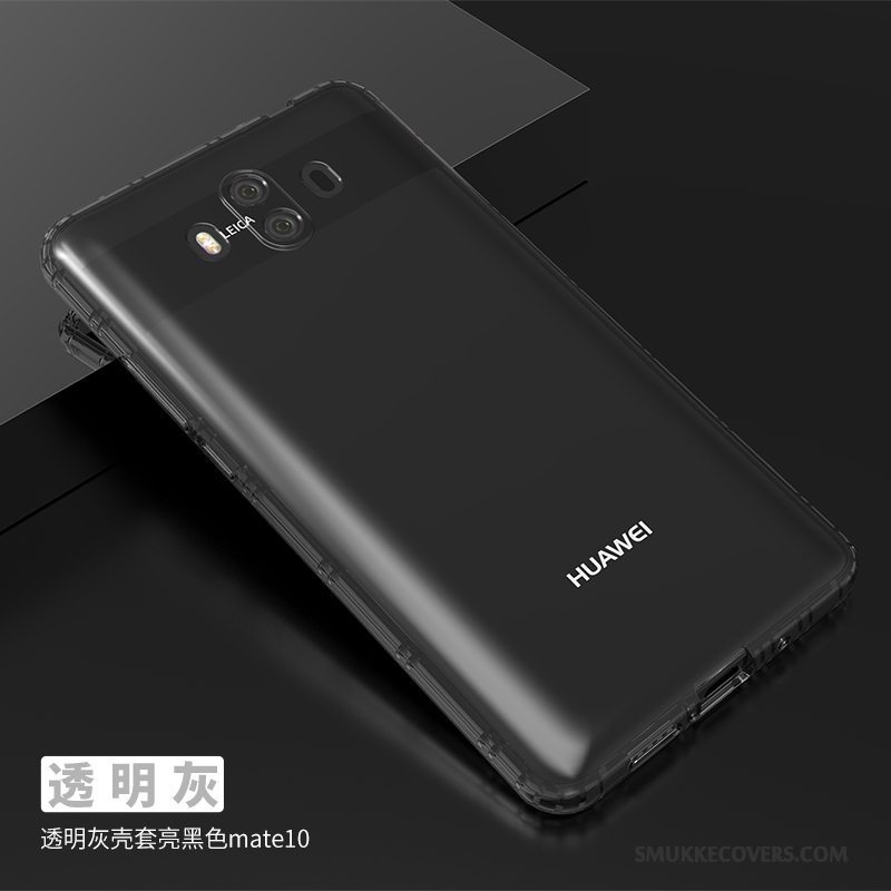 Etui Huawei Mate 10 Silikone Gennemsigtig Sort, Cover Huawei Mate 10 Tasker Telefonanti-fald