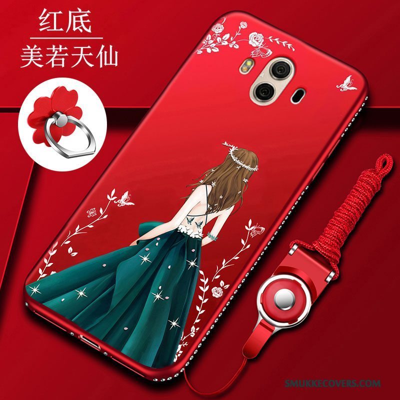 Etui Huawei Mate 10 Silikone Rød Anti-fald, Cover Huawei Mate 10 Blød Telefon