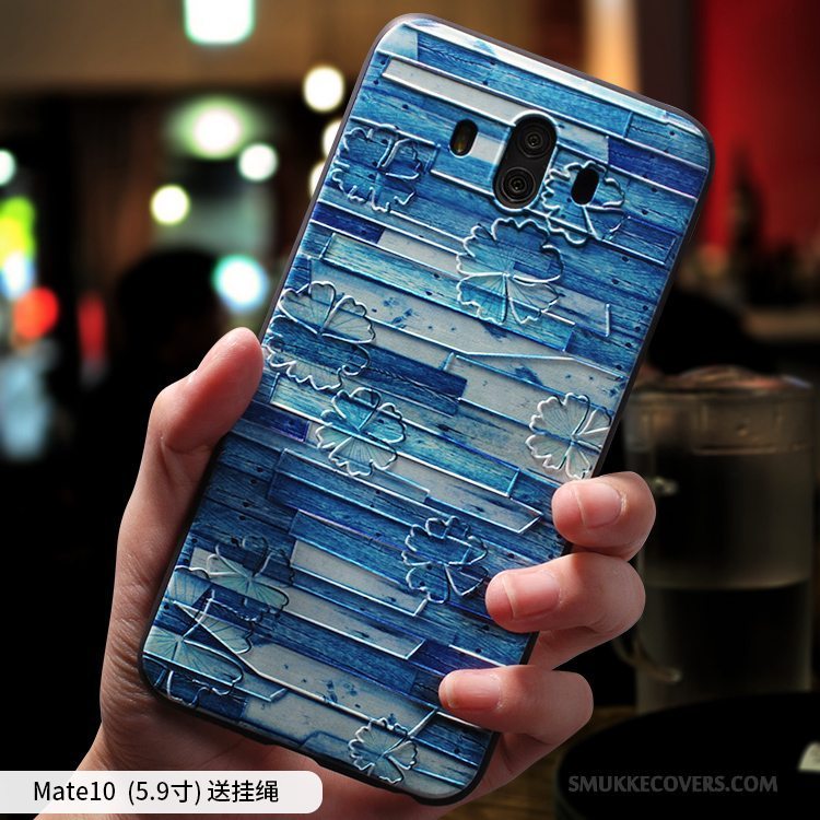 Etui Huawei Mate 10 Silikone Trend Telefon, Cover Huawei Mate 10 Kreativ Af Personlighed Blå