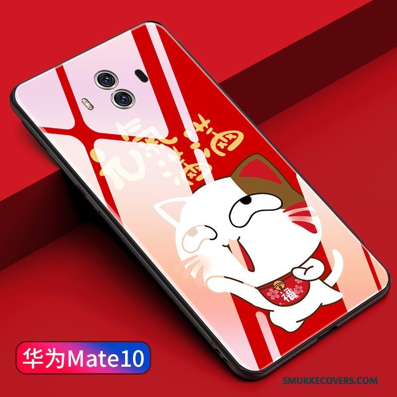 Etui Huawei Mate 10 Tasker Af Personlighed Rød, Cover Huawei Mate 10 Silikone Glas Spejl