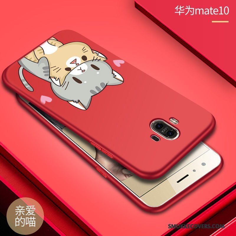 Etui Huawei Mate 10 Tasker Anti-fald Af Personlighed, Cover Huawei Mate 10 Kreativ Rød Telefon