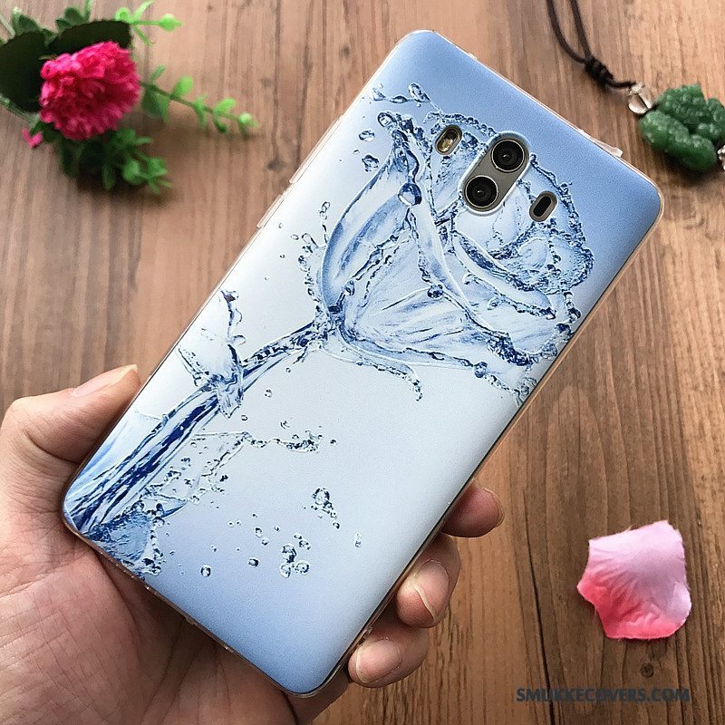 Etui Huawei Mate 10 Tasker Anti-fald Blå, Cover Huawei Mate 10 Blød Af Personlighed Hængende Ornamenter