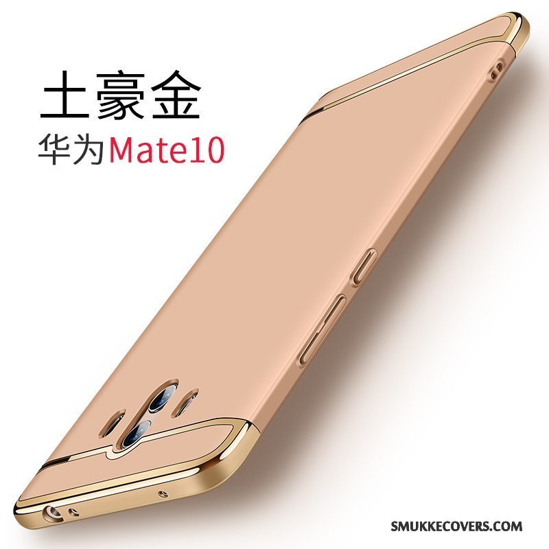 Etui Huawei Mate 10 Tasker Guld Ny, Cover Huawei Mate 10 Beskyttelse Nubuck Anti-fald