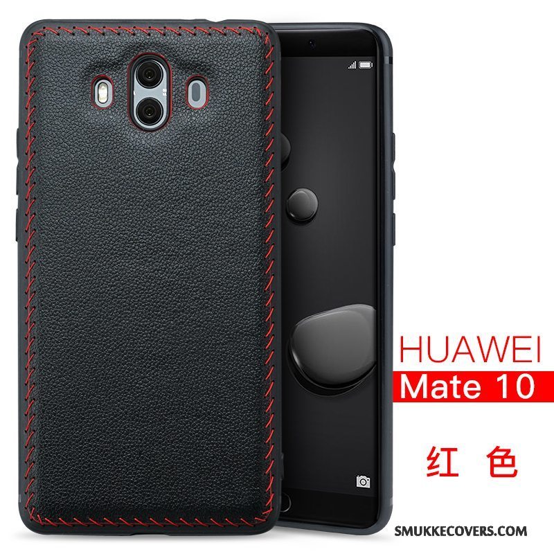 Etui Huawei Mate 10 Tasker Kvalitet Telefon, Cover Huawei Mate 10 Læder Anti-fald Sort