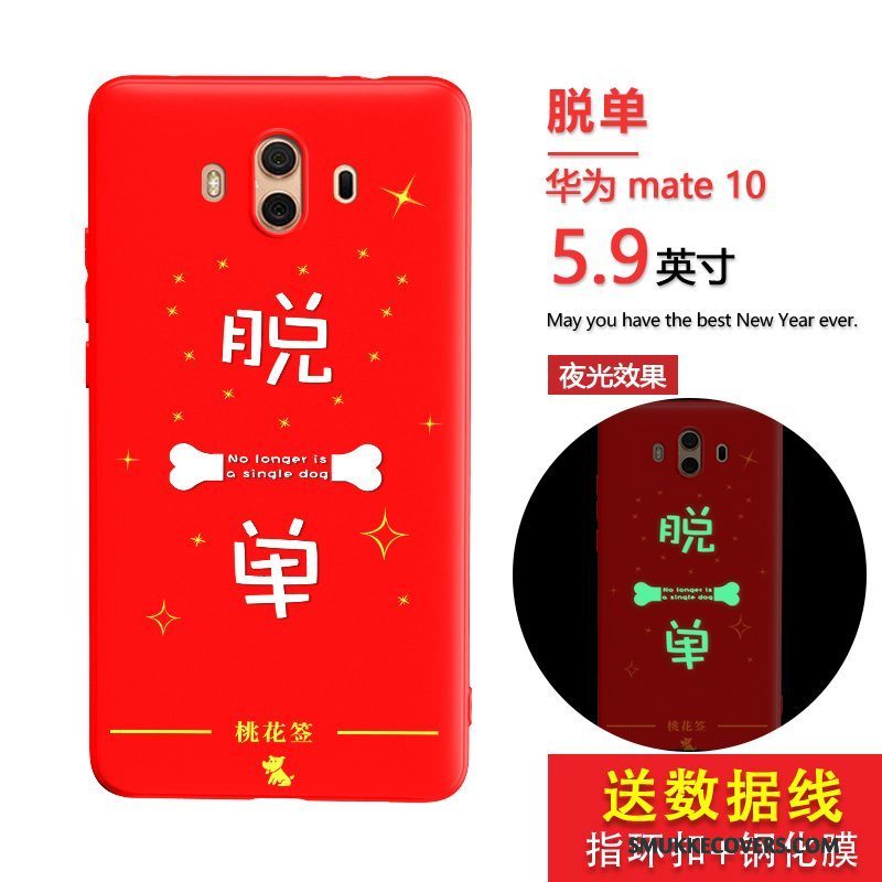 Etui Huawei Mate 10 Tasker Rød Anti-fald, Cover Huawei Mate 10 Silikone Telefonaf Personlighed