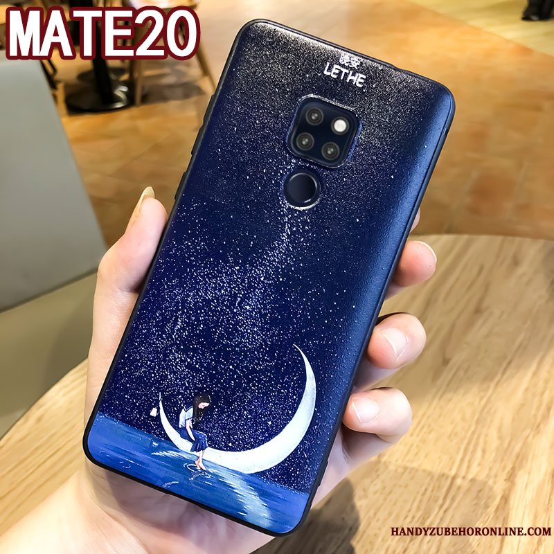 Etui Huawei Mate 20 Kreativ Blå Anti-fald, Cover Huawei Mate 20 Blød Elskeren Hængende Ornamenter