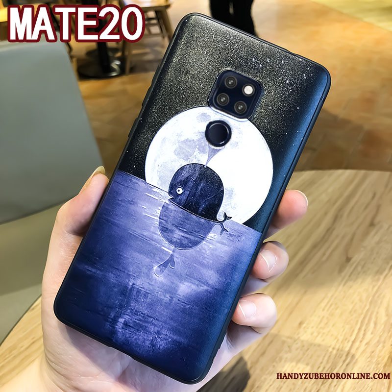Etui Huawei Mate 20 Kreativ Blå Anti-fald, Cover Huawei Mate 20 Blød Elskeren Hængende Ornamenter