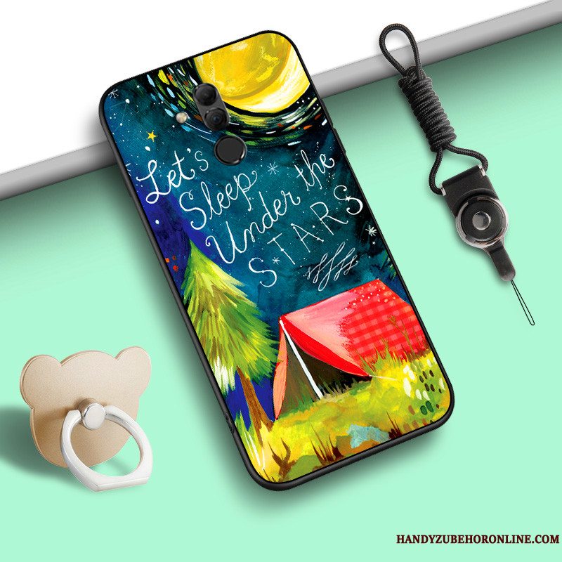 Etui Huawei Mate 20 Lite Blød Blå Hængende Ornamenter, Cover Huawei Mate 20 Lite Cartoon Lille Sektion Anti-fald