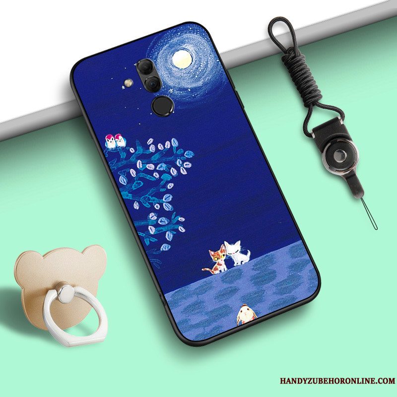 Etui Huawei Mate 20 Lite Blød Blå Hængende Ornamenter, Cover Huawei Mate 20 Lite Cartoon Lille Sektion Anti-fald