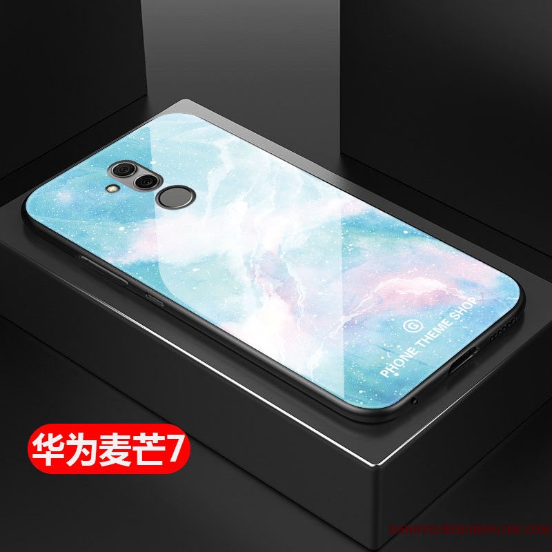 Etui Huawei Mate 20 Lite Silikone Telefonkinesisk Stil, Cover Huawei Mate 20 Lite Tasker Blå Hård