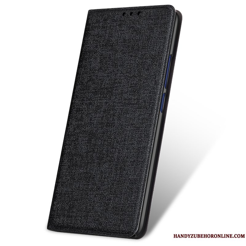 Etui Huawei Mate 20 Læder Sort Telefon, Cover Huawei Mate 20 Folio Anti-fald Trend