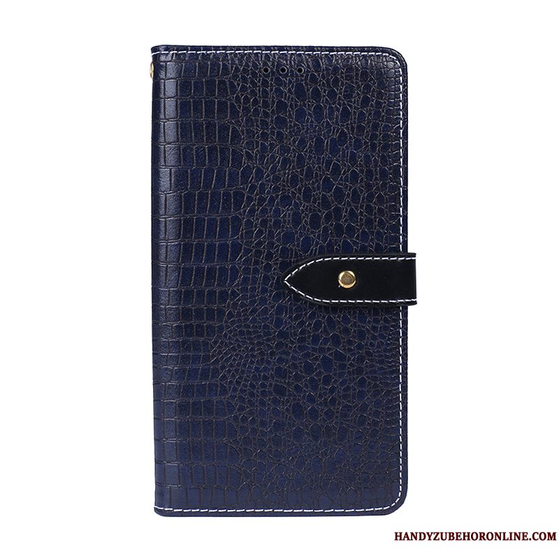 Etui Huawei Mate 20 Pro Folio Blå Business, Cover Huawei Mate 20 Pro Læder Telefon