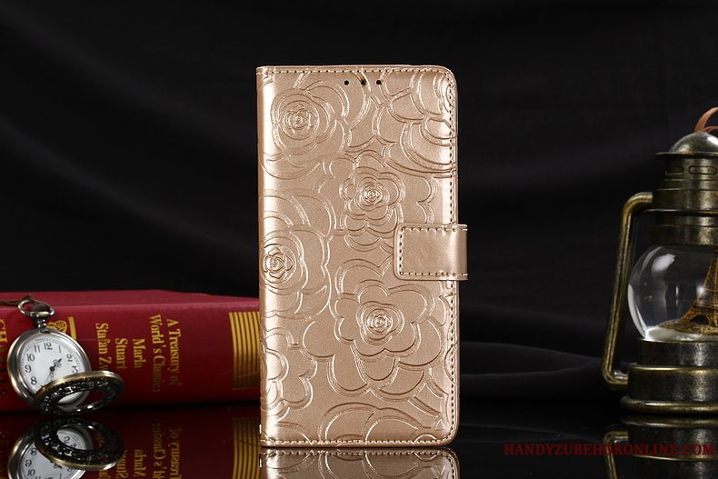 Etui Huawei Mate 20 Pro Læder Guld Af Personlighed, Cover Huawei Mate 20 Pro Beskyttelse Blomster Vækstdvale