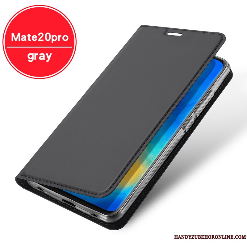 Etui Huawei Mate 20 Pro Tasker Telefonanti-fald, Cover Huawei Mate 20 Pro Folio Business Gennemsigtig