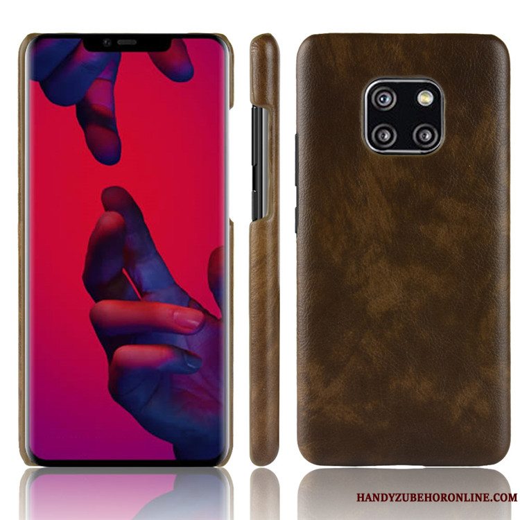 Etui Huawei Mate 20 Rs Læder Hård Rød, Cover Huawei Mate 20 Rs Beskyttelse Mønster Litchi