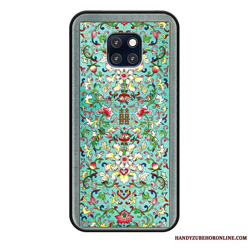 Etui Huawei Mate 20 Rs Vintage Blomster Blå, Cover Huawei Mate 20 Rs Tasker Kinesisk Stil Anti-fald