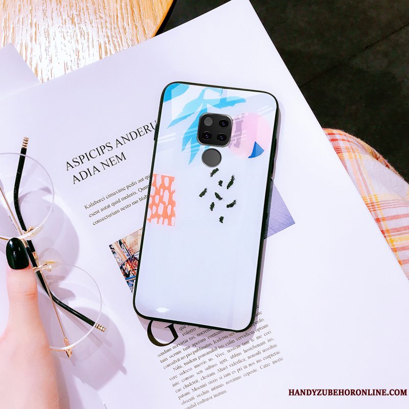 Etui Huawei Mate 20 Tasker Grøn Glas, Cover Huawei Mate 20 Kreativ Anti-fald Rød