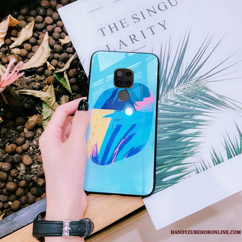 Etui Huawei Mate 20 Tasker Grøn Glas, Cover Huawei Mate 20 Kreativ Anti-fald Rød