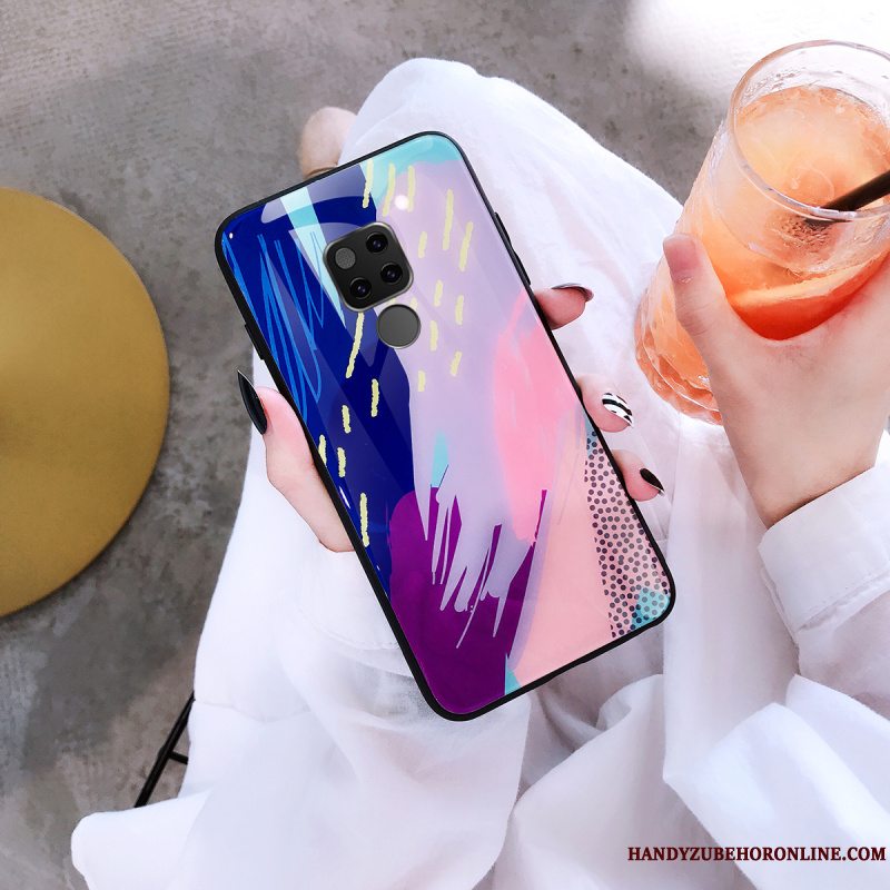 Etui Huawei Mate 20 Tasker Grøn Glas, Cover Huawei Mate 20 Kreativ Anti-fald Rød