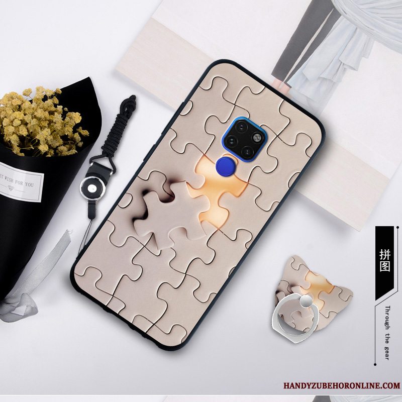 Etui Huawei Mate 20 X Blød Blå Hængende Ornamenter, Cover Huawei Mate 20 X Malet Telefonanti-fald