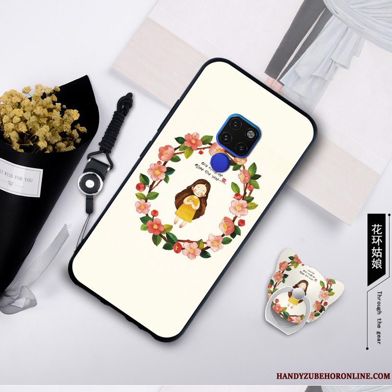 Etui Huawei Mate 20 X Blød Blå Hængende Ornamenter, Cover Huawei Mate 20 X Malet Telefonanti-fald