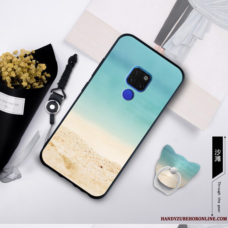 Etui Huawei Mate 20 X Blød Blå Hængende Ornamenter, Cover Huawei Mate 20 X Malet Telefonanti-fald