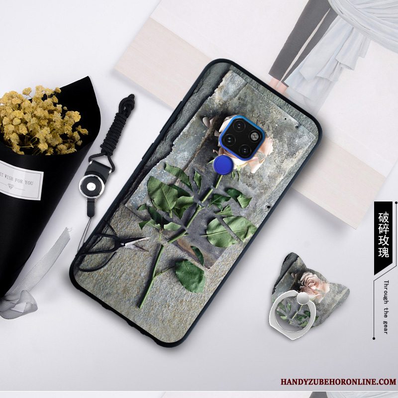 Etui Huawei Mate 20 X Blød Blå Hængende Ornamenter, Cover Huawei Mate 20 X Malet Telefonanti-fald