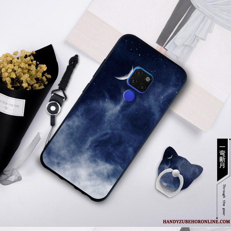 Etui Huawei Mate 20 X Blød Blå Hængende Ornamenter, Cover Huawei Mate 20 X Malet Telefonanti-fald