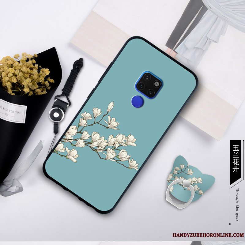 Etui Huawei Mate 20 X Blød Blå Hængende Ornamenter, Cover Huawei Mate 20 X Malet Telefonanti-fald