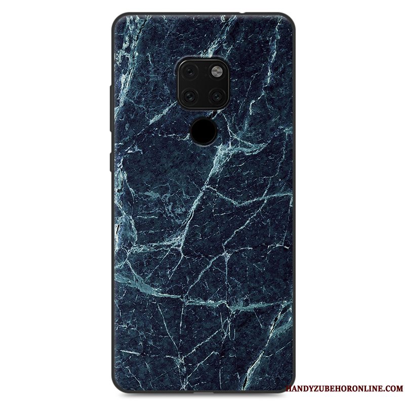 Etui Huawei Mate 20 X Kreativ Mønster Blå, Cover Huawei Mate 20 X Malet Stor Telefon