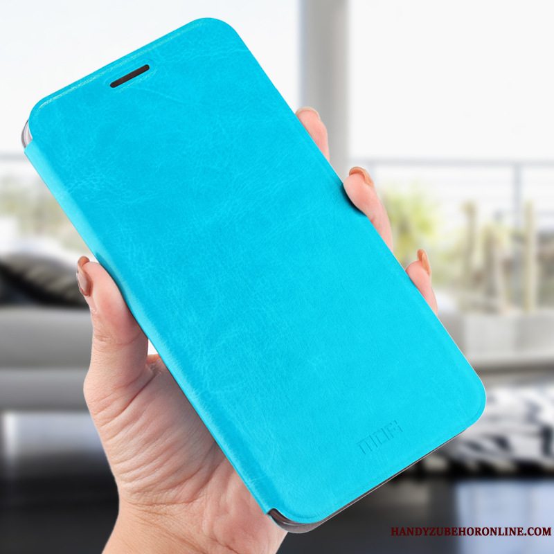 Etui Huawei Mate 20 X Læder Blå Telefon, Cover Huawei Mate 20 X Tasker Anti-fald