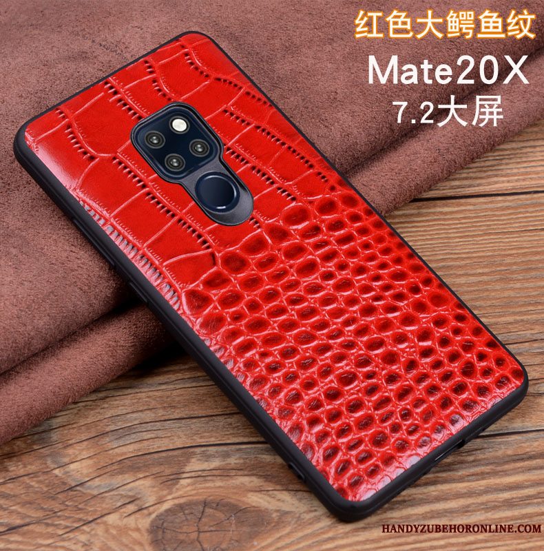 Etui Huawei Mate 20 X Læder Sort, Cover Huawei Mate 20 X Beskyttelse