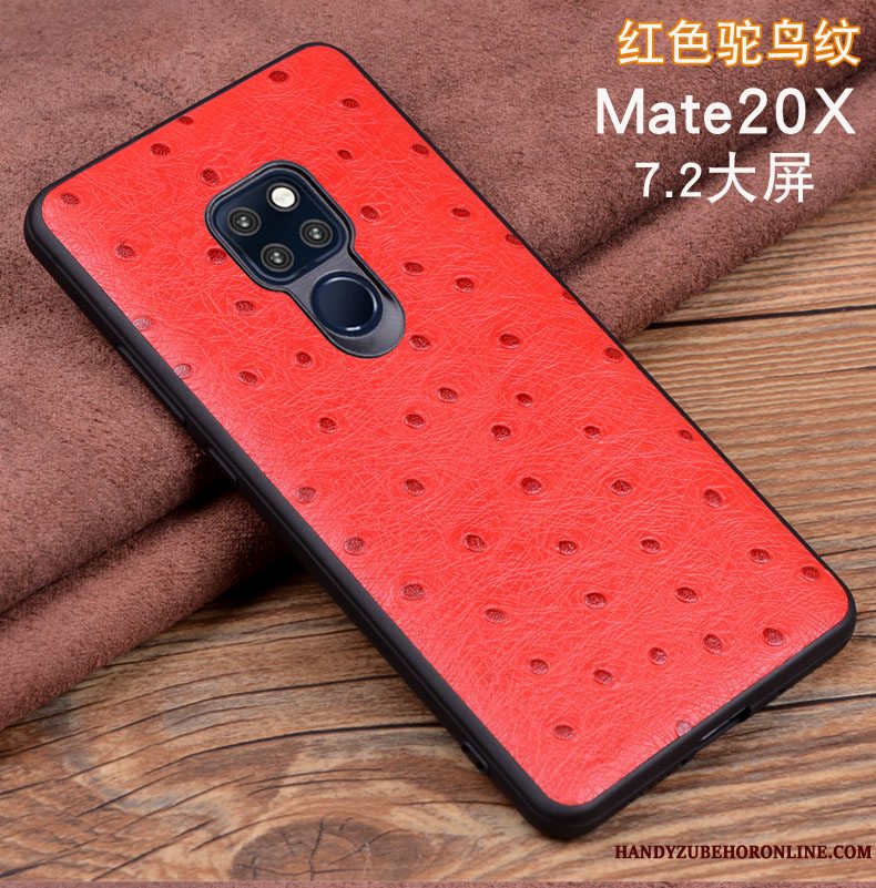 Etui Huawei Mate 20 X Læder Sort, Cover Huawei Mate 20 X Beskyttelse