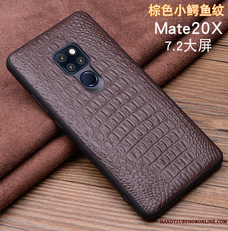 Etui Huawei Mate 20 X Læder Sort, Cover Huawei Mate 20 X Beskyttelse