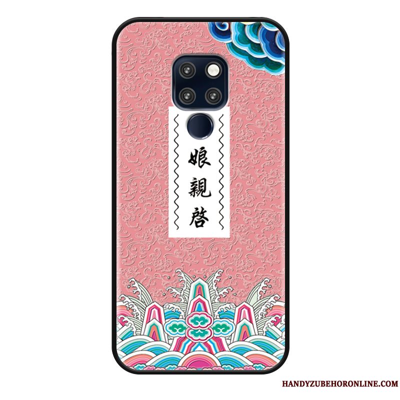 Etui Huawei Mate 20 X Relief Kinesisk Stil Anti-fald, Cover Huawei Mate 20 X Kreativ Gul Telefon