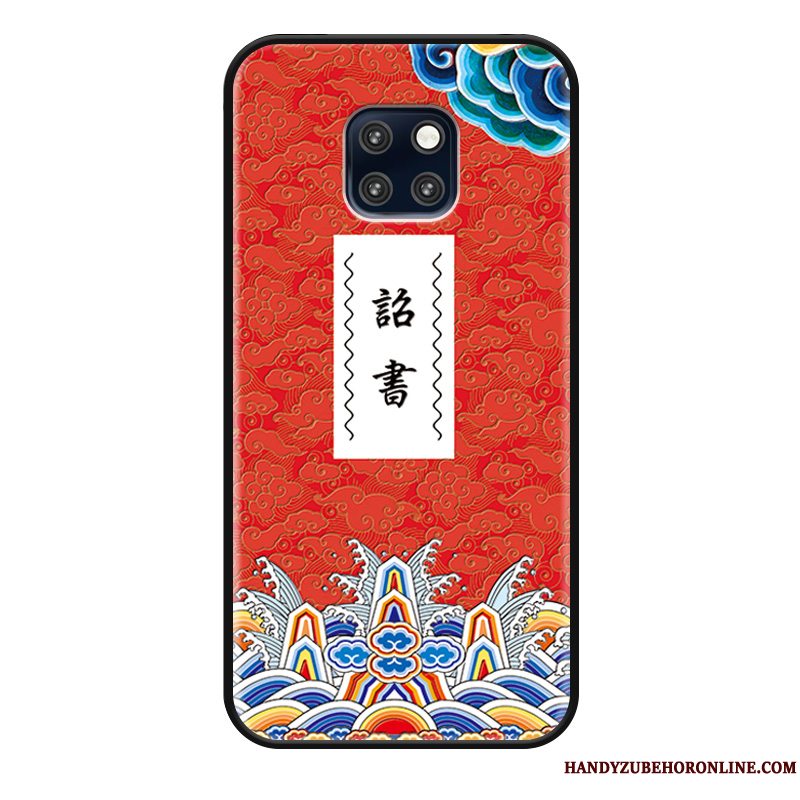 Etui Huawei Mate 20 X Relief Kinesisk Stil Anti-fald, Cover Huawei Mate 20 X Kreativ Gul Telefon