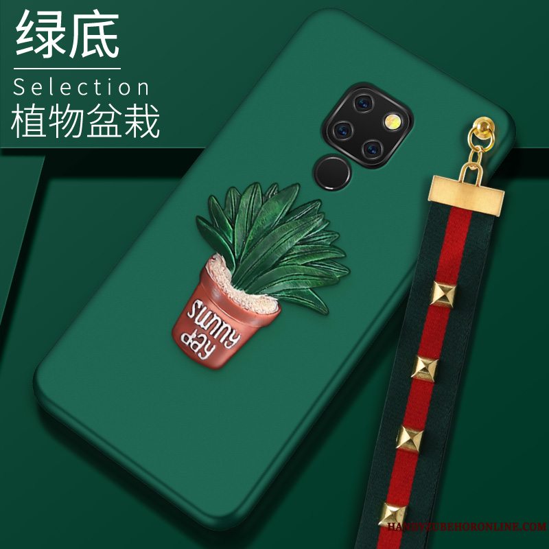 Etui Huawei Mate 20 X Silikone Trendy Anti-fald, Cover Huawei Mate 20 X Relief Grøn Telefon