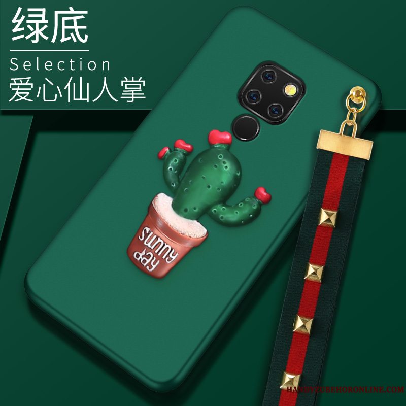 Etui Huawei Mate 20 X Silikone Trendy Anti-fald, Cover Huawei Mate 20 X Relief Grøn Telefon