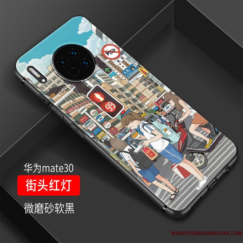 Etui Huawei Mate 30 Cartoon Frisk Glas, Cover Huawei Mate 30 Blød Telefonlille Sektion