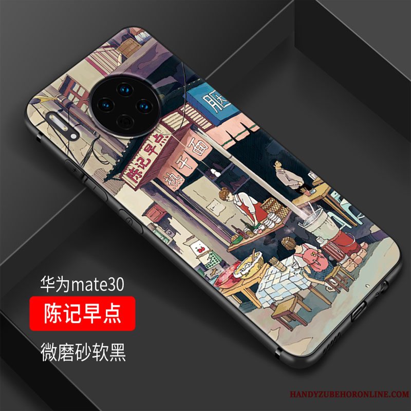 Etui Huawei Mate 30 Cartoon Frisk Glas, Cover Huawei Mate 30 Blød Telefonlille Sektion