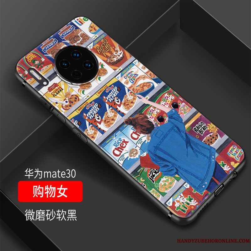 Etui Huawei Mate 30 Cartoon Frisk Glas, Cover Huawei Mate 30 Blød Telefonlille Sektion