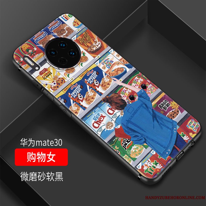 Etui Huawei Mate 30 Cartoon Frisk Glas, Cover Huawei Mate 30 Blød Telefonlille Sektion